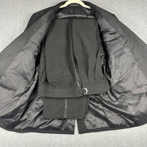 Formal Fashions Tuxedo Suit Mens 38R 34x30 Black Polyester 2 Piece Shawl Lapel